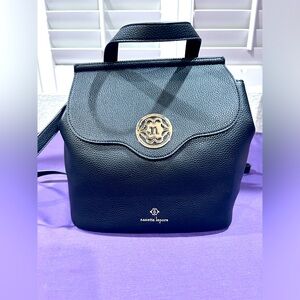 NWT $129msrp Nanette Lepore Black Pebbled Backpack